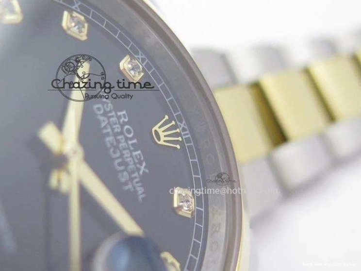 Best AAA Replica Sites 3978 On Bracelet Dial Black 116203 Best Diamond SS Oyster DateJust YG A UrbanStyle Edition BP-Maker 36MM 1225